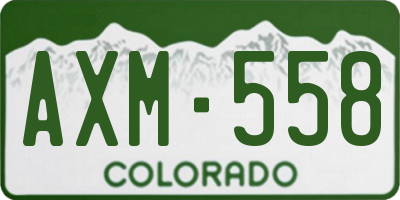 CO license plate AXM558