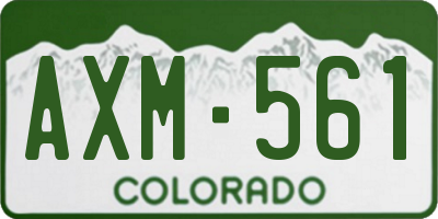 CO license plate AXM561