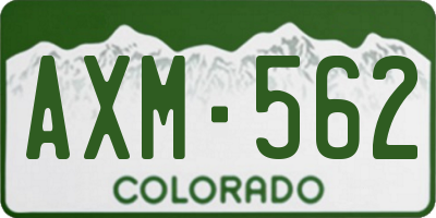 CO license plate AXM562