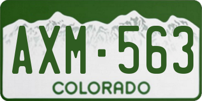CO license plate AXM563
