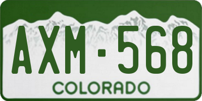 CO license plate AXM568