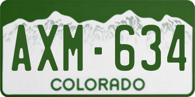 CO license plate AXM634