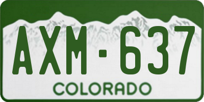 CO license plate AXM637