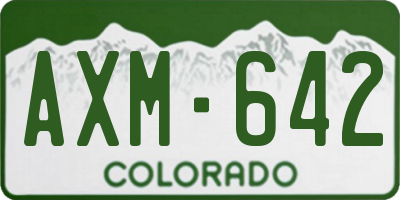 CO license plate AXM642