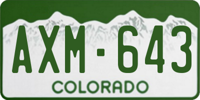 CO license plate AXM643