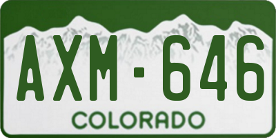CO license plate AXM646