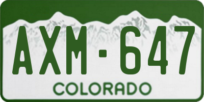 CO license plate AXM647