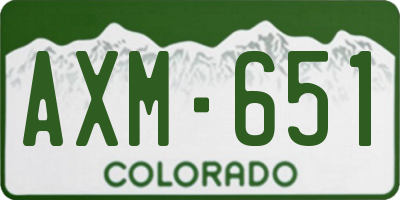 CO license plate AXM651