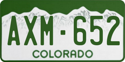 CO license plate AXM652