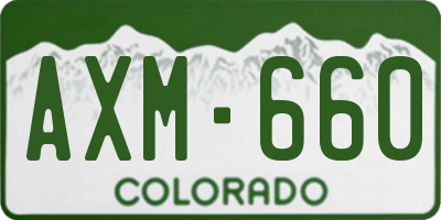 CO license plate AXM660