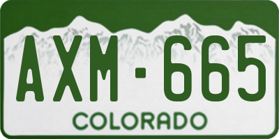CO license plate AXM665