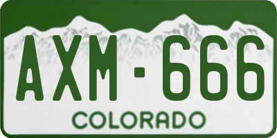 CO license plate AXM666