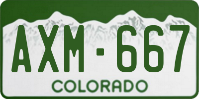 CO license plate AXM667