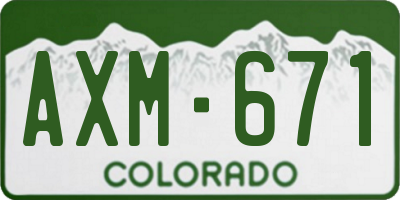 CO license plate AXM671