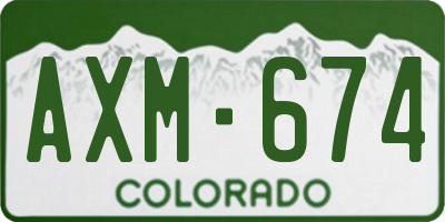 CO license plate AXM674