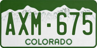 CO license plate AXM675