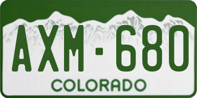 CO license plate AXM680