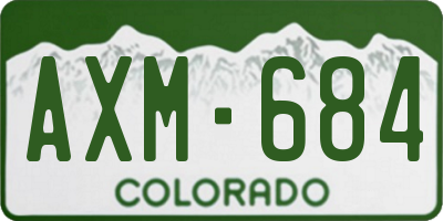 CO license plate AXM684
