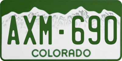 CO license plate AXM690