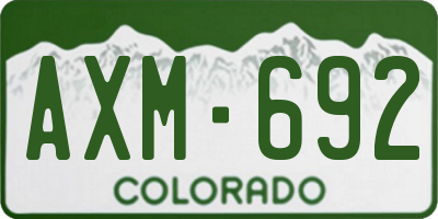 CO license plate AXM692