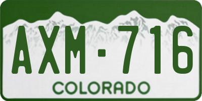 CO license plate AXM716