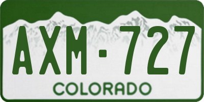 CO license plate AXM727