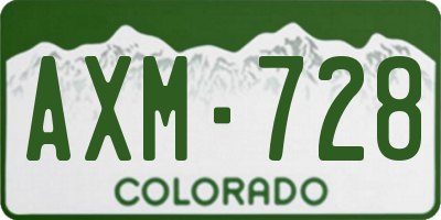 CO license plate AXM728