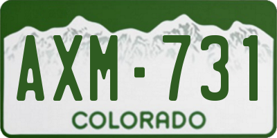 CO license plate AXM731