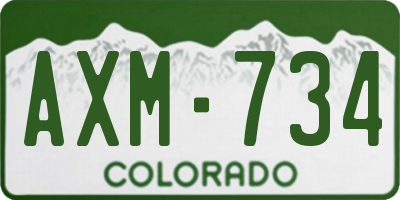 CO license plate AXM734