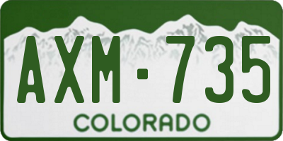 CO license plate AXM735