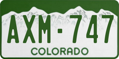 CO license plate AXM747