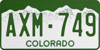 CO license plate AXM749