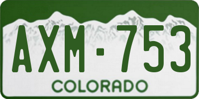 CO license plate AXM753