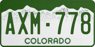 CO license plate AXM778