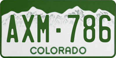 CO license plate AXM786