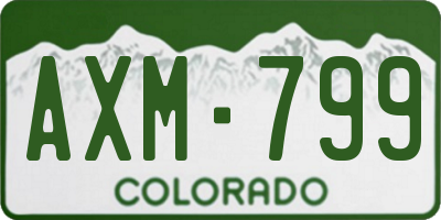 CO license plate AXM799