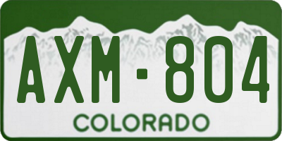 CO license plate AXM804