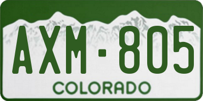 CO license plate AXM805