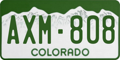 CO license plate AXM808