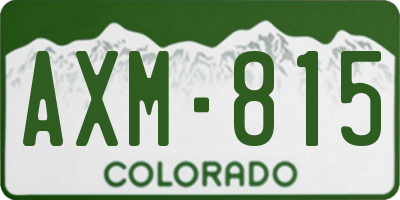 CO license plate AXM815