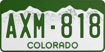 CO license plate AXM818