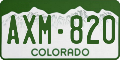 CO license plate AXM820