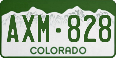CO license plate AXM828