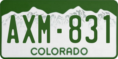 CO license plate AXM831