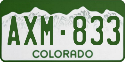 CO license plate AXM833
