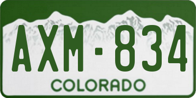 CO license plate AXM834
