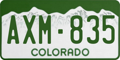 CO license plate AXM835