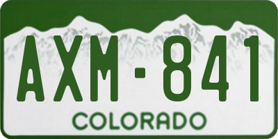 CO license plate AXM841