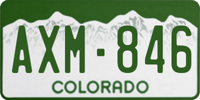 CO license plate AXM846