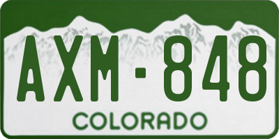CO license plate AXM848